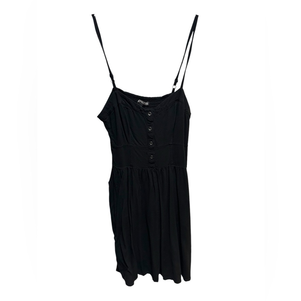 EXPRESS BLACK SPAGHETTI STRAP BUTTON SUMMER DRESS